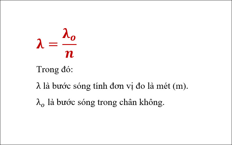 Công thức tính bước sóng trong quang hình